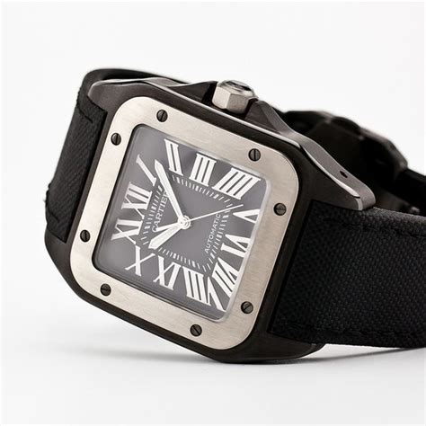 cartier santos 100 titanium black|cartier santos 100 price uk.